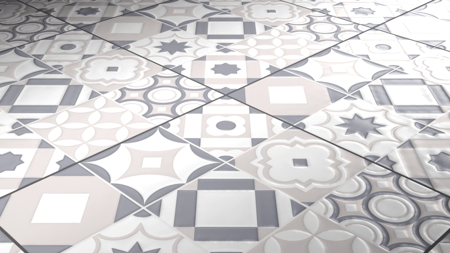 3D Printed Ceramic Floor Tiles PBR Texture - A23D