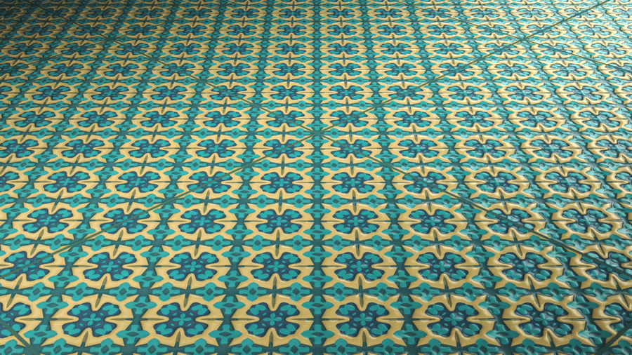 3D Printed Ceramic Floor Tiles PBR Texture - A23D