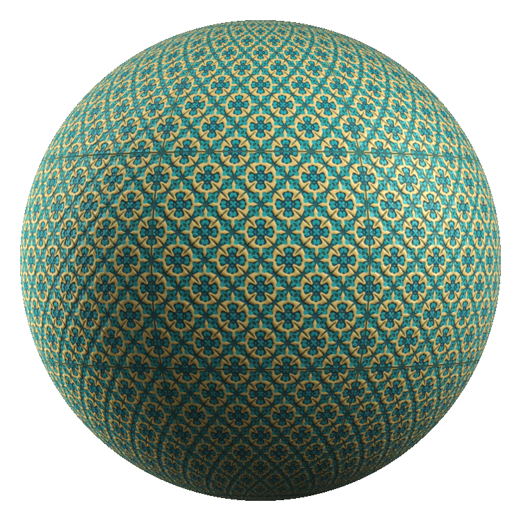 3D Printed Ceramic Floor Tiles PBR Texture - A23D