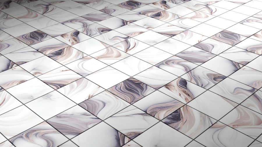 Marble Pattern Tile PBR Texture - A23D