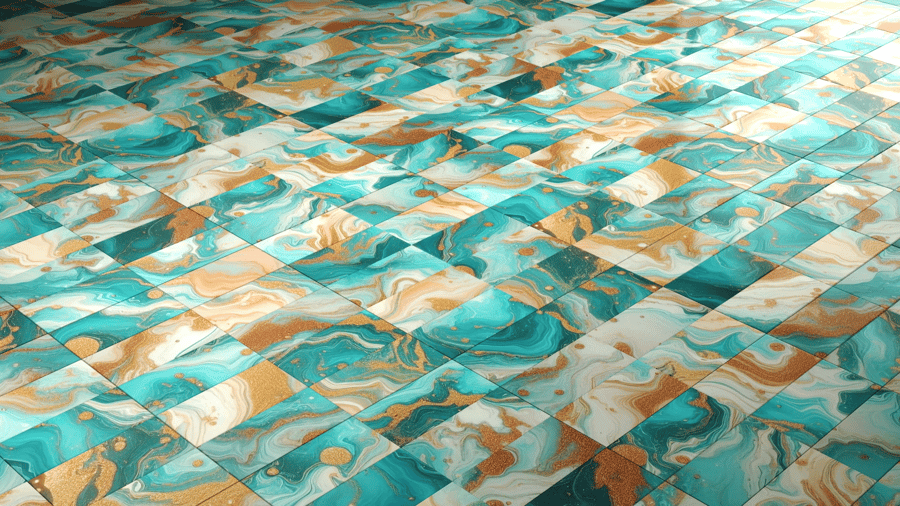 Marble Pattern Tile PBR Texture - A23D