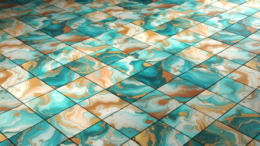 Marble Pattern Tile PBR Texture - A23D