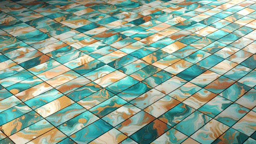 Marble Pattern Tile PBR Texture - A23D
