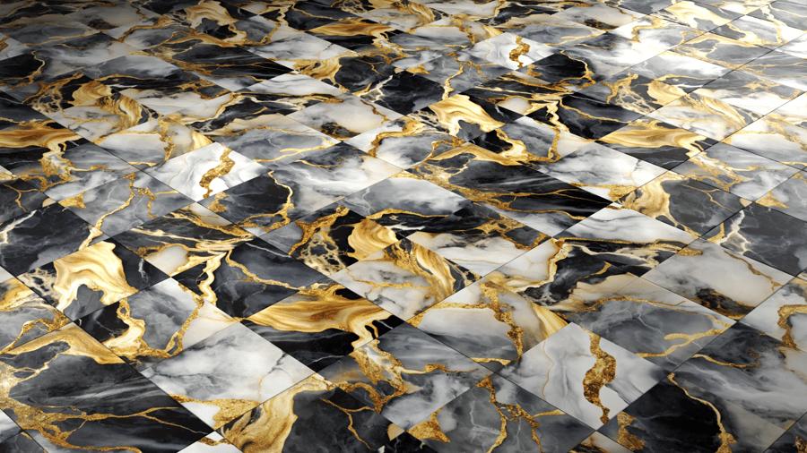Marble Pattern Tile PBR Texture - A23D