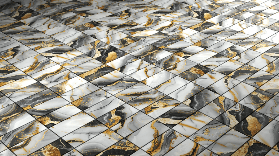 Marble Pattern Tile PBR Texture - A23D