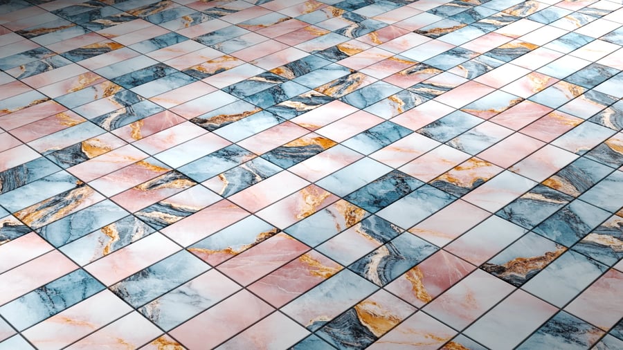 Marble Pattern Tile PBR Texture - A23D