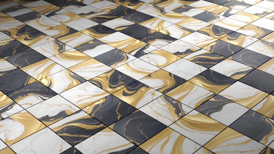Marble Pattern Tile PBR Texture - A23D