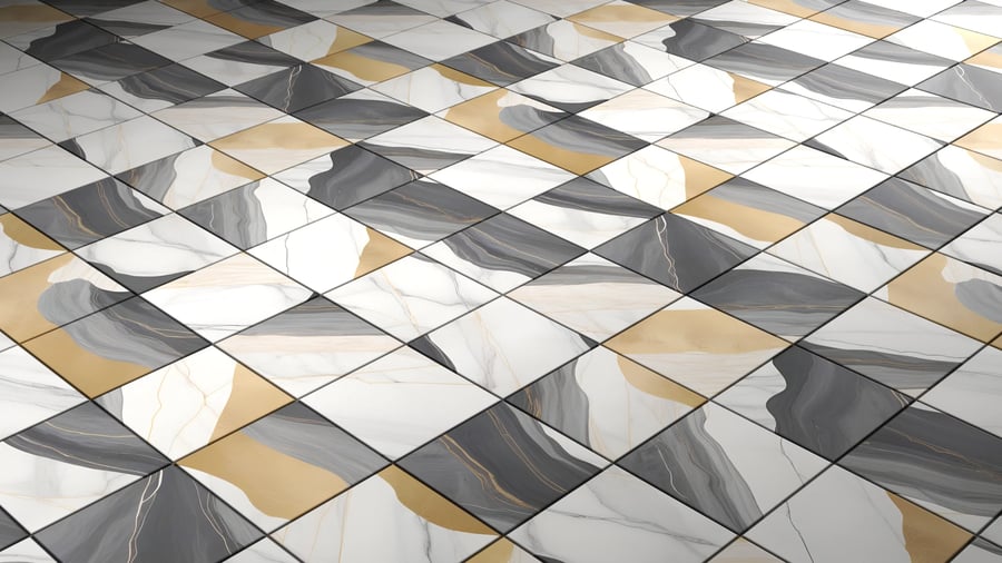 Marble Pattern Tile PBR Texture - A23D