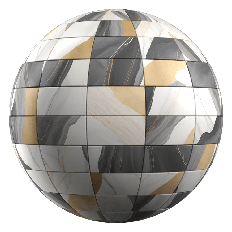Marble Pattern Tile PBR Texture - A23D