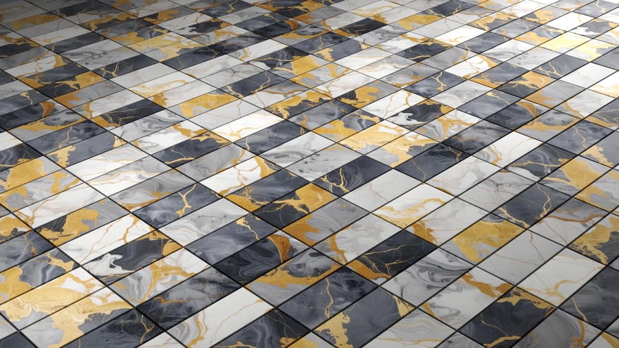 Marble Pattern Tile PBR Texture - A23D