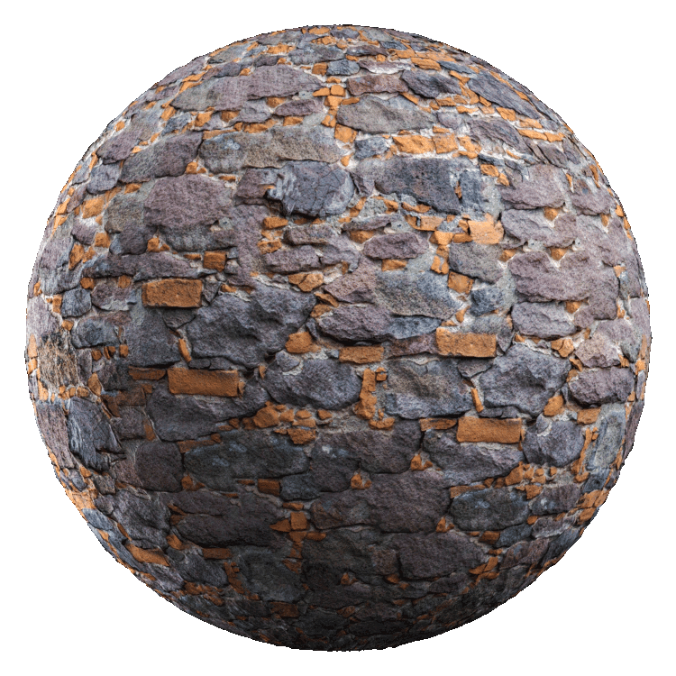 Old Rubble Stone Wall PBR Texture - A23D