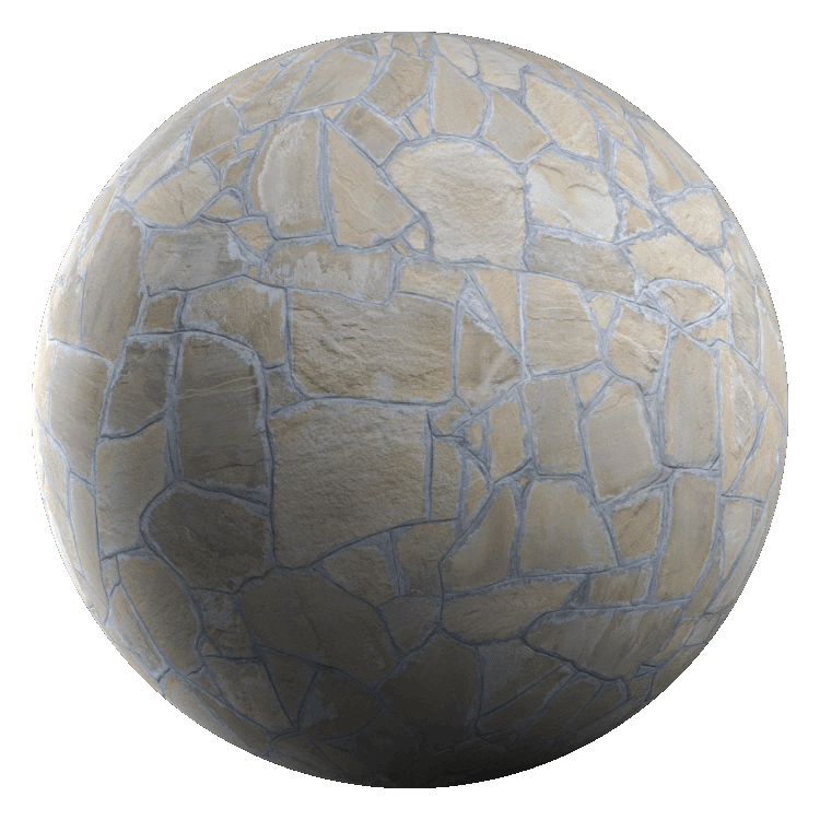 Rubble Stone Pavement PBR Texture - A23D