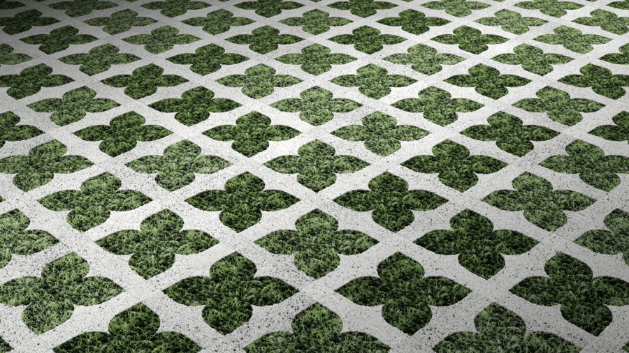 Pavement with Grass PBR Texture - A23D