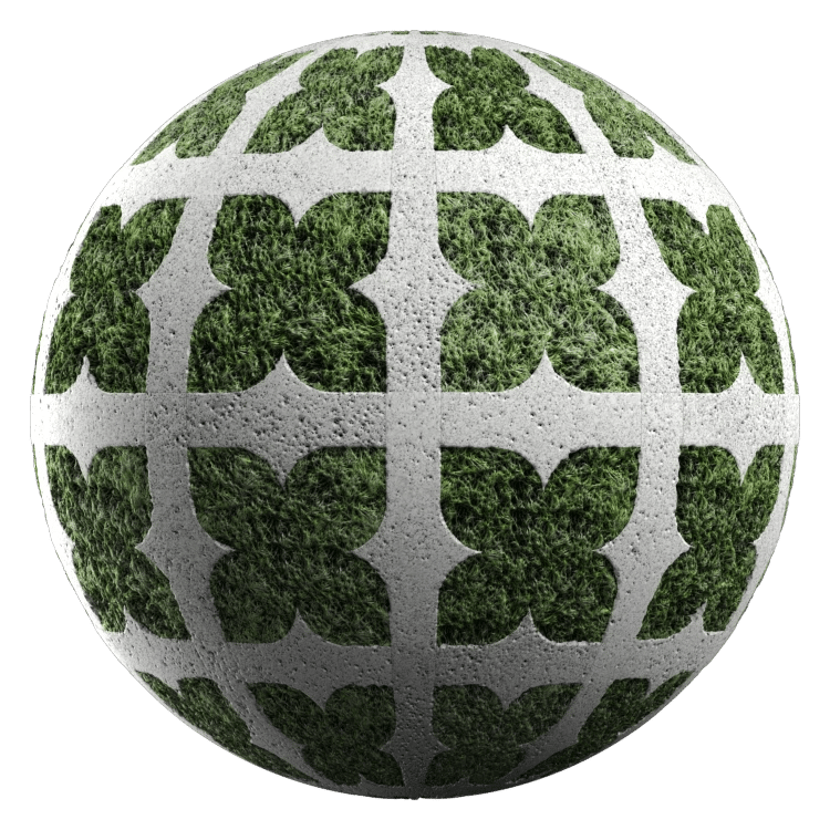 Pavement with Grass PBR Texture - A23D