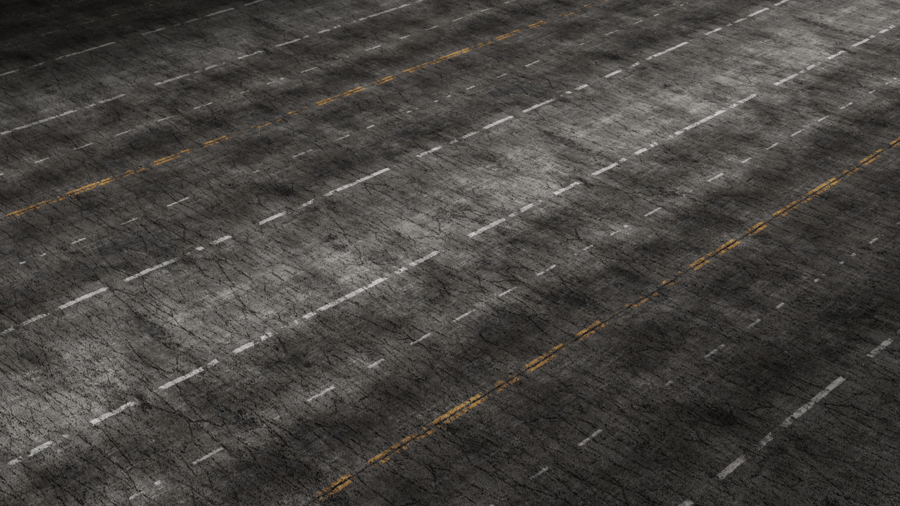 Smooth Asphalt with markings PBR Texture - A23D