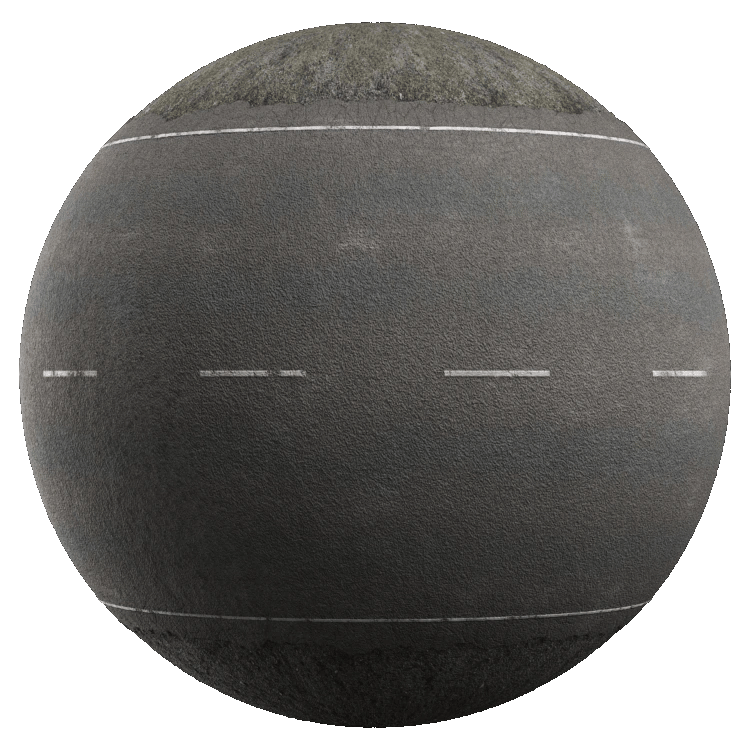 Smooth Asphalt with Markings PBR Texture - A23D