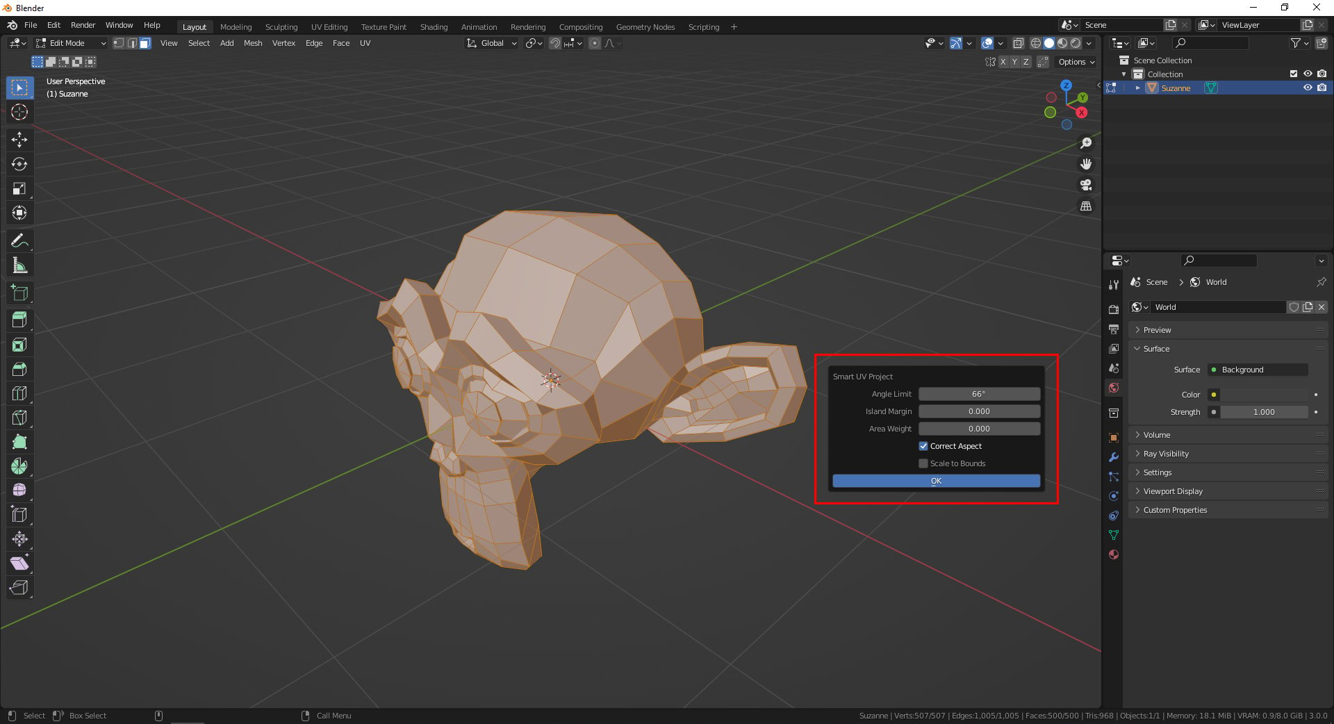 How to use Smart UV unwrap in Blender